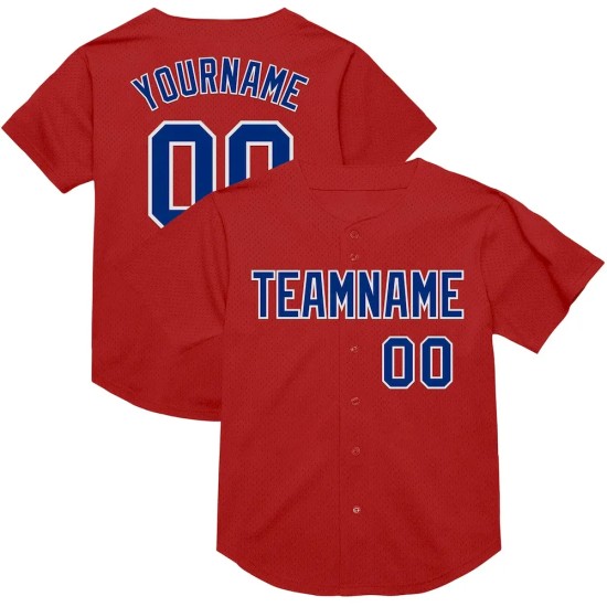 Custom Red Royal-White Mesh Authentic Throwback Baseball Jersey Custom Red Royal-White Mesh Authentic Throwback Baseball Jersey