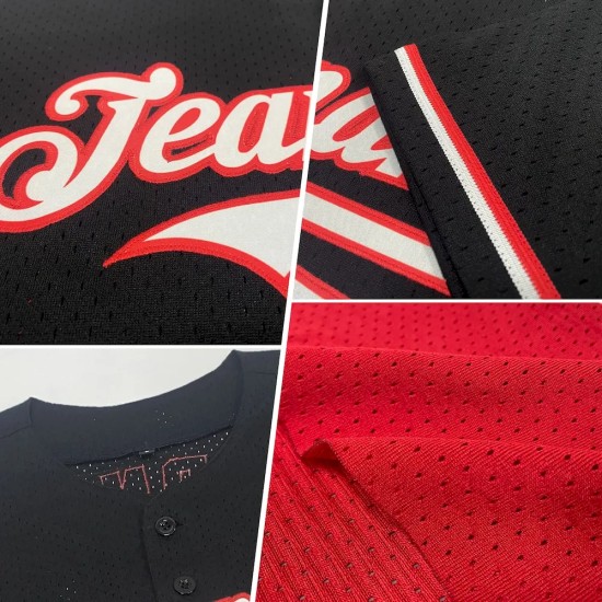 Custom Red Royal-White Mesh Authentic Throwback Baseball Jersey Custom Red Royal-White Mesh Authentic Throwback Baseball Jersey
