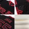 Custom Cream Red-Black Bomber Full-Snap Varsity Letterman Jacket Custom Cream Red-Black Bomber Full-Snap Varsity Letterman Jacket