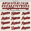 Custom Cream Red-Black Bomber Full-Snap Varsity Letterman Jacket Custom Cream Red-Black Bomber Full-Snap Varsity Letterman Jacket