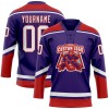 Custom Purple White-Red Hockey Lace Neck Jersey Custom Purple White-Red Hockey Lace Neck Jersey