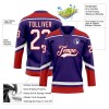 Custom Purple White-Red Hockey Lace Neck Jersey Custom Purple White-Red Hockey Lace Neck Jersey