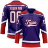 Custom Purple White-Red Hockey Lace Neck Jersey Custom Purple White-Red Hockey Lace Neck Jersey