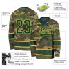 Custom Camo Green-Gold Salute To Service Hockey Jersey Custom Camo Green-Gold Salute To Service Hockey Jersey