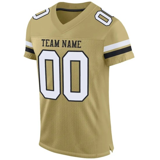 Custom Vegas Gold White-Black Mesh Authentic Football Jersey Custom Vegas Gold White-Black Mesh Authentic Football Jersey