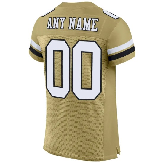 Custom Vegas Gold White-Black Mesh Authentic Football Jersey Custom Vegas Gold White-Black Mesh Authentic Football Jersey