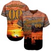 Custom Graffiti Pattern Gold-Brown 3D Beach Authentic Baseball Jersey Custom Graffiti Pattern Gold-Brown 3D Beach Authentic Baseball Jersey