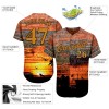 Custom Graffiti Pattern Gold-Brown 3D Beach Authentic Baseball Jersey Custom Graffiti Pattern Gold-Brown 3D Beach Authentic Baseball Jersey
