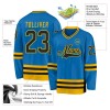 Custom Blue Black-Gold Hockey Jersey Custom Blue Black-Gold Hockey Jersey