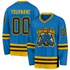 Custom Blue Black-Gold Hockey Jersey Custom Blue Black-Gold Hockey Jersey