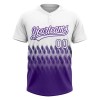 Custom White Purple 3D Pattern Lines Two-Button Unisex Softball Jersey Custom White Purple 3D Pattern Lines Two-Button Unisex Softball Jersey