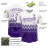 Custom White Purple 3D Pattern Lines Two-Button Unisex Softball Jersey Custom White Purple 3D Pattern Lines Two-Button Unisex Softball Jersey