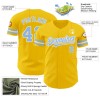 Custom Yellow Light Blue-White Authentic Baseball Jersey Custom Yellow Light Blue-White Authentic Baseball Jersey