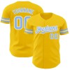 Custom Yellow Light Blue-White Authentic Baseball Jersey Custom Yellow Light Blue-White Authentic Baseball Jersey