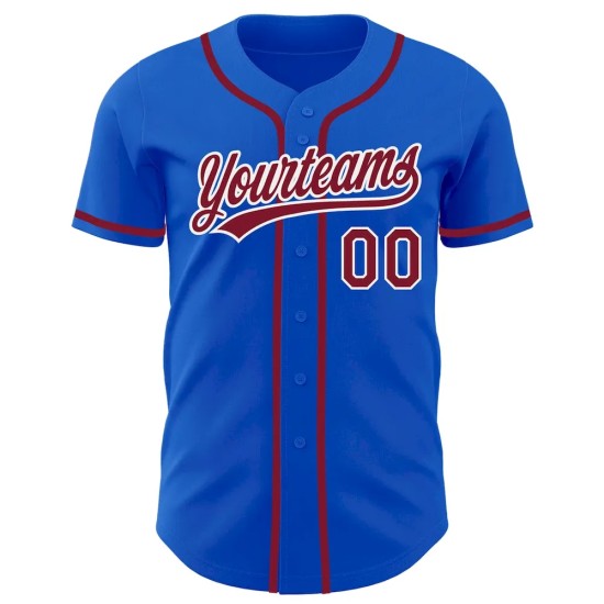 Custom Thunder Blue Crimson-White Authentic Baseball Jersey Custom Thunder Blue Crimson-White Authentic Baseball Jersey