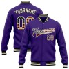 Custom Purple Vintage USA Flag Cream-Black Bomber Full-Snap Varsity Letterman Jacket Custom Purple Vintage USA Flag Cream-Black Bomber Full-Snap Varsity Letterman Jacket